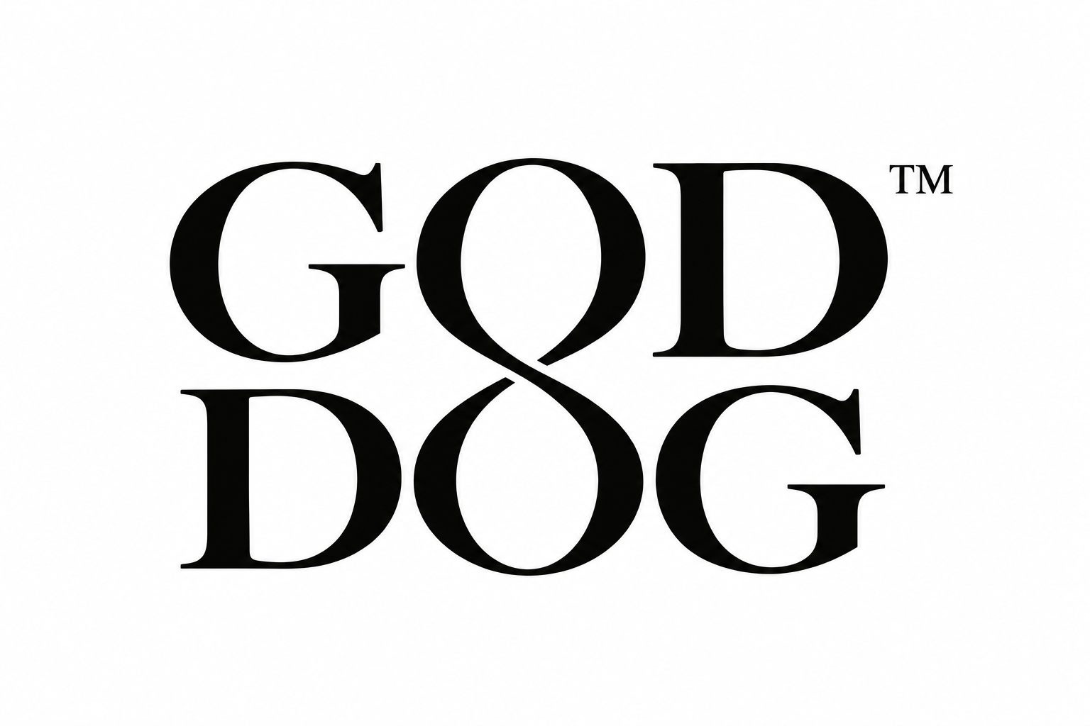 GOD DOG trademark logo with interlocking infinity lettering