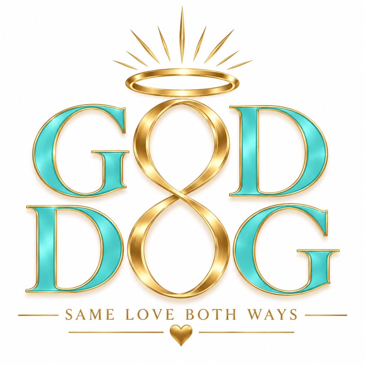 God Dog teal and gold logo — Same Love Both Ways