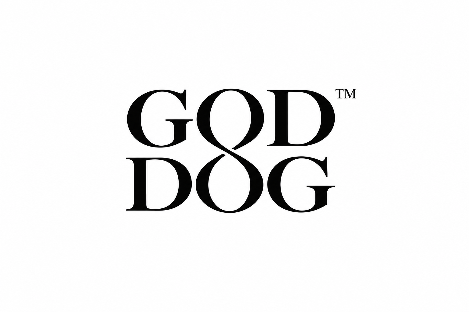 GOD DOG trademark logo with interlocking infinity lettering